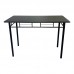 Τραπεζαρία Roza II pakoworld σετ 5τμχ mdf σε μαύρη απόχρωση με μαύρα μεταλλικά πόδια 110x60x74εκ