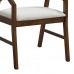Πολυθρόνα Livia pakoworld rubberwood σε καρυδί-εκρού απόχρωση 47.5x54.5x78εκ