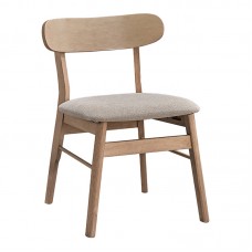 Καρέκλα Cairo pakoworld rubberwood σε φυσική-εκρού απόχρωση 47x47x76εκ