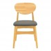 Καρέκλα Cardith pakoworld rubberwood-plywood σε φυσική απόχρωση-pu μαύρο 48x51x78εκ