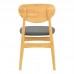 Καρέκλα Cardith pakoworld rubberwood-plywood σε φυσική απόχρωση-pu μαύρο 48x51x78εκ