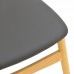 Καρέκλα Cardith pakoworld rubberwood-plywood σε φυσική απόχρωση-pu μαύρο 48x51x78εκ