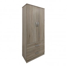 Ντουλάπα δίφυλλη με 2 συρτάρια Lego pakoworld σε oak απόχρωση 80x42x180εκ