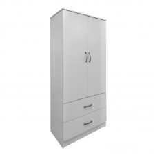 Ντουλάπα δίφυλλη με 2 συρτάρια Lego pakoworld σε λευκή απόχρωση 80x42x180εκ