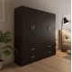 Ντουλάπα τετράφυλλη με συρτάρια Lego pakoworld wenge 160x42x180εκ