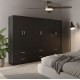 Ντουλάπα εξάφυλλη με συρτάρια Lego pakoworld wenge 240x42x180εκ Ντουλάπα εξάφυλλη με συρτάρια Lego pakoworld wenge 240x42x180εκ