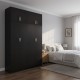 Ντουλάπα τετράφυλλη με πατάρι Lego Ι pakoworld wenge 160x42x240εκ