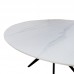 Τραπέζι Orbital pakoworld sintered stone λευκή όψη μαρμάρου με μαύρα μεταλλικά πόδια Φ120x76εκ