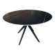 Τραπέζι Orbital pakoworld sintered stone μαύρη όψη μαρμάρου με μαύρα μεταλλικά πόδια Φ120x76εκ