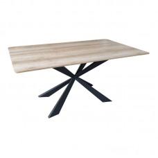 Τραπέζι Aragne pakoworld sonoma mdf με μαύρα μεταλλικά πόδια 160x90x75εκ