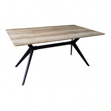 Τραπέζι Ezali pakoworld sonoma mdf με μαύρα μεταλλικά πόδια 160x90x75εκ