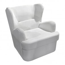 Πολυθρόνα Regalo pakoworld βελούδο σε λευκή απόχρωση 75x88x85εκ