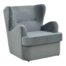 Πολυθρόνα Regalo pakoworld βελούδο σε ανθρακί απόχρωση 75x88x85εκ