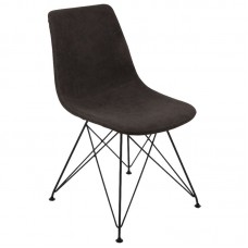PANTON Καρέκλα Μέταλλο Βαφή Μαύρη, PU Vintage Black 4τμχ