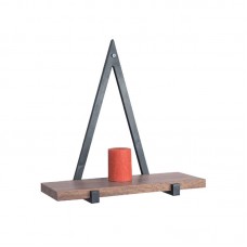 WALL Ράφι Τοίχου Μέταλλο Βαφή Μαύρο, Ξύλο Ακακία Φυσικό 1τμχ