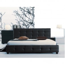 FIDEL Bed 150x200cm Pu Black 1pcs