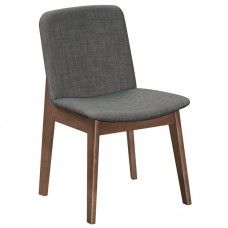 EMMA Chair Walnut/Fabric Grey 2pcs