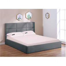 MAX Κρεβάτι Διπλό με Χώρο Αποθήκευσης, για Στρώμα 160x200cm, Ύφασμα Ανθρακί 1τμχ