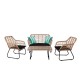 SALSA Set Σαλόνι Κήπου Steel Μαύρο Wicker Φυσικό : Τραπέζι + Καναπέ 2Θέσιο + 2 Πολυθρόνες 1τμχ SALSA Set Σαλόνι Κήπου Steel Μαύρο Wicker Φυσικό : Τραπέζι + Καναπέ 2Θέσιο + 2 Πολυθρόνες 1τμχ