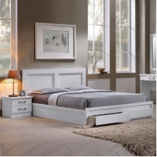 LIFE Κρεβάτι Διπλό, 2 Συρτάρια, για Στρώμα 140x190 cm, Απόχρωση Άσπρο 1τμχ