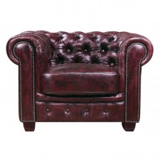 CHESTERFIELD-689 1-S Leather Antique Red 1pcs