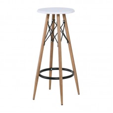 MACK Σκαμπό BAR, Μέταλλο Βαφή Φυσικό, Κάθισμα Απόχρωση Άσπρο 4τμχ