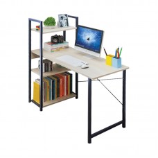 PC Metal Desk (4 shelves) 90x40x73/110cm Black/Maple 1pcs