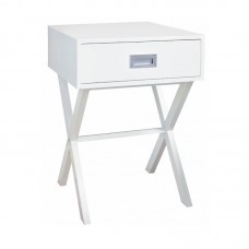 WICK Κομοδίνο Άσπρο Λάκα MDF 1τμχ