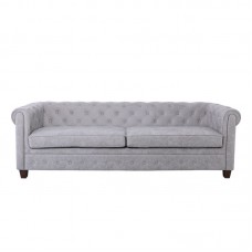 CHESTERFIELD-W  3-Seater Sofa Fabric Antique Grey 1pcs