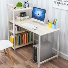 PC Metal Desk (4 shelves) 90x40x73/110cm White/Maple 1pcs