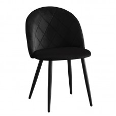 BELLA Chair Metal Black/Fabric Velure Black 4pcs