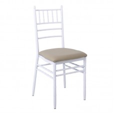 ILONA Metal Chair White / Pu Beige 1pcs