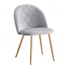 BELLA Chair Gold Chrome, Grey Velure 4pcs