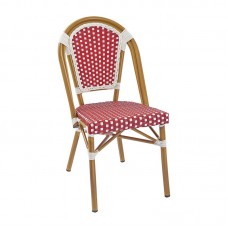 PARIS Chair Alu Natural/Wicker White-Red 1pcs
