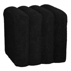 TOGO Σκαμπό Βοηθητικό, Teddy Ύφασμα Μαύρο 1τμχ