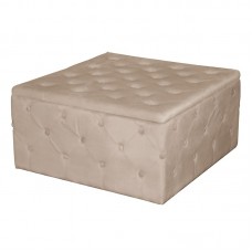 TIBOR Σκαμπό Αποθηκευτικό, Ύφασμα Velure Απόχρωση Εκρού 1τμχ