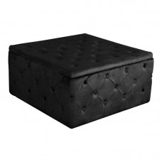 TIBOR Σκαμπό Αποθηκευτικό, Ύφασμα Velure Απόχρωση Μαύρο 1τμχ