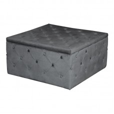 TIBOR Σκαμπό Αποθηκευτικό, Ύφασμα Velure Απόχρωση Γκρι 1τμχ