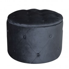 TRAVIS Σκαμπό Αποθηκευτικό, Ύφασμα Velure Απόχρωση Μαύρο 1τμχ