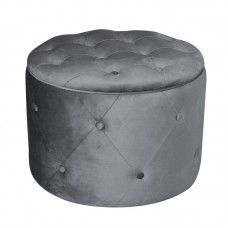 TRAVIS Σκαμπό Αποθηκευτικό, Ύφασμα Velure Απόχρωση Γκρι 1τμχ