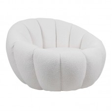 BEVERLY Πολυθρόνα - Σαλονιού - Καθιστικού, Teddy Ύφασμα Άσπρο 1τμχ