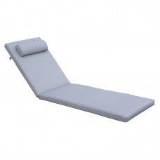 SUNLOUNGER Μαξιλάρι Ξαπλώστρας με Προσκέφαλο,  Ύφασμα Γκρι, Foam+Polyester Φερμουάρ-Velcro 1τμχ