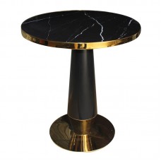 OLIVE Τραπέζι Βαφή Μαύρο-Gold, Επιφάνεια Sintered Stone Black Marble 1τμχ