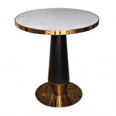 OLIVE Τραπέζι Βαφή Μαύρο-Gold, Επιφάνεια Sintered Stone White Marble 1τμχ