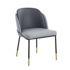 SELECT Καρέκλα Τραπεζαρίας- Κουζίνας, Μέταλλο Βαφή Μαύρο, Pu Ανοιχτό-Σκούρο Γκρι 4τμχ