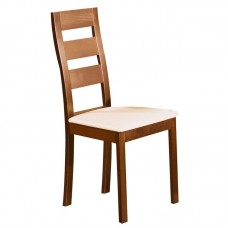 MILLER Καρέκλα Οξιά Honey Oak, PVC Εκρού 2τμχ