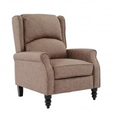 SIMPLE Relax Πολυθρόνα Μπερζέρα Σαλονιού, Καθιστικού, Ύφασμα Απόχρωση Antique Καφέ 1τμχ