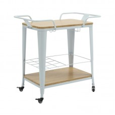 RELIX Trolley Bar-Pro Μέταλλο Βαφή Άσπρο, MDF Απόχρωση Φυσικό 1τμχ