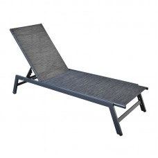 CORTE Ξαπλώστρα K/D, Μέταλλο Βαφή Μαύρο, Textilene Ανθρακί 2τμχ