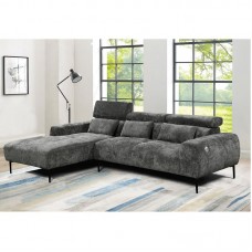 ELORA Καναπές Σαλονιού Δεξιά Γωνία, Ανακλινόμενα Κεφαλάρια, Ύφασμα Γκρι 1τμχ